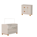 Ver imagem 1 de Quarto de Bebe Berço Americano + Comoda Infantil Apolo Areia Fosco