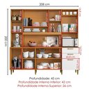 Ver imagem 3 de Kit Cozinha 9 Portas Mega 208 Cm Cinamomo Branco Armoveis