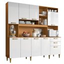 Ver imagem 1 de Kit Cozinha 9 Portas Mega 208 Cm Cinamomo Branco Armoveis