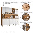 Ver imagem 4 de Kit Cozinha 9 Portas Mega 208 Cm Cinamomo Branco Armoveis