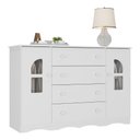 Ver imagem 2 de Cômoda Infantil 125cm 2 Portas com Vidro e 4 Gavetas Liz Multimóveis Mp4516 Branco