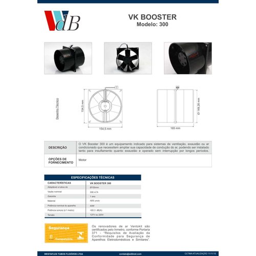 Exaustor Ventokit Vk Booster 300 220v