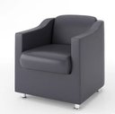 Ver imagem 2 de Poltrona Bia Decorativa Reforçada Recepção Clínica Salão Sala de Estar Courino:cinza