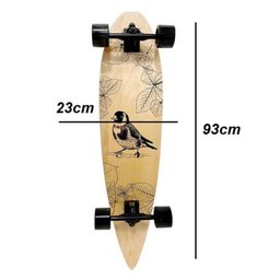 Skate Longboard Radical Montado em Madeira Adulto Juvenil Infantil Suporta até 80kg - 2