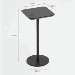 Mesa de Apoio Tokka - Tampo Ebano - Base Aço Carbono - Altura 50cm - 7