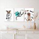 Ver imagem 2 de Kit Composição 3 Quadros Clinica Veterinária Pet Shop 45x34cm:madeira Preta