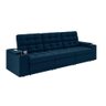 Sofá Confort Premium 2,30m Assento Retrátil/reclinável Porta Copos e Usb Suede Azul - Xflex Sofas - 4