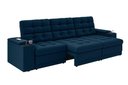 Ver imagem 3 de Sofá Confort Premium 2,30m Assento Retrátil e Reclinável Porta Copos e USB Suede Azul - Xflex Sofas