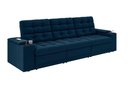 Ver imagem 4 de Sofá Confort Premium 2,30m Assento Retrátil e Reclinável Porta Copos e USB Suede Azul - Xflex Sofas