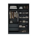 Ver imagem 3 de Guarda Roupa Modulado 6 Portas de Bater 2 Gavetas MDF com LED Grafitto