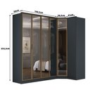 Ver imagem 4 de Guarda Roupa Modulado 6 Portas de Bater 2 Gavetas MDF com LED Grafitto
