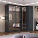 Ver imagem 1 de Guarda Roupa Modulado 6 Portas de Bater 2 Gavetas MDF com LED Grafitto