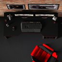 Ver mais imagens de Mesa para Escritório Home Office Gamer ME4152 MDP Preto/Vermelho - Gran Belo
