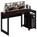 Ver imagem 1 de Mesa para Escritório Home Office Gamer ME4152 MDP Preto/Vermelho - Gran Belo