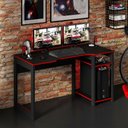 Ver imagem 5 de Mesa para Escritório Home Office Gamer ME4152 MDP Preto/Vermelho - Gran Belo