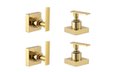 Ver imagem 1 de Kit 4 Acabamento para Registro de Banheiro Alavanca Quadrado Dourado Brilhante Chuveiro Padrão Deca