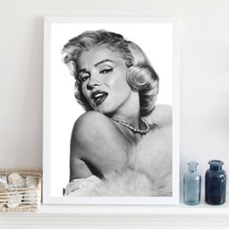 Quadro Decorativo Marilyn Monroe 33x24cm - com Vidro:moldura Preta - 2 Quadro Decorativo Marilyn Monroe 33x24cm - com Vidro:moldura Preta - 2