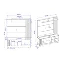 Ver imagem 2 de Estante Home Jurerê 1.5 para Sala de Tv até 65 Polegadas Off White Matte Freijó Colibri