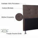 Ver mais imagens de Kit Cabeceira e Calçadeira Baú Casal 1,40m Berlim Corano Marrom - Pallazio