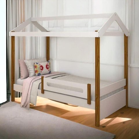 Cama Casa Eliz Branca com Colchão - Divaloto