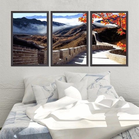 Quadro Decorativo 135x64cm Muralhas Da China Quarto Sala