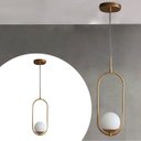 Ver imagem 4 de Pendente Lustre de Teto Dourado Jabuticaba em Alumínio com Globo Fosco 12cm Decoração Casa