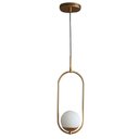 Ver imagem 5 de Pendente Lustre de Teto Dourado Jabuticaba em Alumínio com Globo Fosco 12cm Decoração Casa