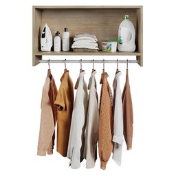 Armário Multiuso Aéreo Cabideiro Grécia L03 Castanho - Lyam - 3 Armário Multiuso Aéreo Cabideiro Grécia L03 Castanho - Lyam - 3