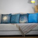 Ver imagem 2 de Kit com 4 Capas para Almofadas Decorativas Ornamentos Azuis