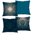 Ver imagem 1 de Kit com 4 Capas para Almofadas Decorativas Ornamentos Azuis