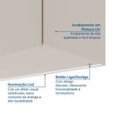 Ver imagem 7 de Ponte Planejada Casal 3 Portas com LED Samambaia CabeCasa MadeiraOriginals Off White