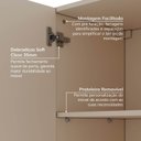 Ver mais imagens de Ponte Planejada Casal 3 Portas com LED Samambaia CabeCasa MadeiraOriginals Off White