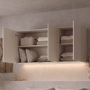 Ver imagem 2 de Ponte Planejada Casal 3 Portas com LED Samambaia CabeCasa MadeiraOriginals Off White