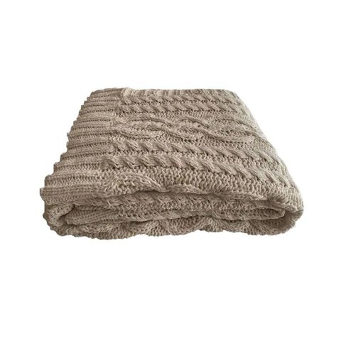 Manta Decorativa Rozac Tricot Chenille 1,30x1,50m:caqui