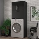 Ver imagem 1 de Armário Multiuso Lavanderia 3 Portas 2 Nichos Elite Preto