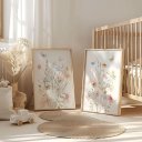 Ver imagem 1 de Kit 2 Quadros Decorativos Infantil Meu Pequeno Jardim Flores Quarto Bebê Menina NO2
