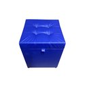 Ver imagem 1 de Puff Baú Quadrado - 1 Lugar - 36x36cm- Azul Royal Corino