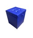 Ver imagem 2 de Puff Baú Quadrado - 1 Lugar - 36x36cm- Azul Royal Corino