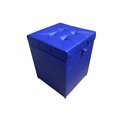 Ver imagem 2 de Puff Baú Quadrado - 1 Lugar - 36x36cm- Azul Royal Corino