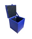 Ver imagem 3 de Puff Baú Quadrado - 1 Lugar - 36x36cm- Azul Royal Corino