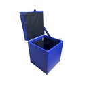 Ver imagem 3 de Puff Baú Quadrado - 1 Lugar - 36x36cm- Azul Royal Corino