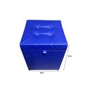 Ver imagem 4 de Puff Baú Quadrado - 1 Lugar - 36x36cm- Azul Royal Corino