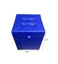 Ver imagem 4 de Puff Baú Quadrado - 1 Lugar - 36x36cm- Azul Royal Corino