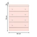 Ver imagem 3 de Cômoda 4 Gavetas Doce Sonho Rosa Acetinado