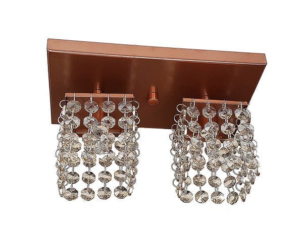 Lustre Plafon Teto Duplo com Cristais Cobre - 2