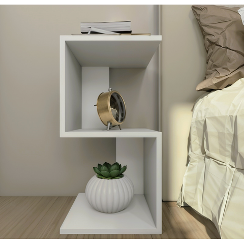 Mesa de Cabeceira "s" 30x30x65cm Branco