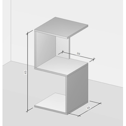 Mesa de Cabeceira "s" 30x30x65cm Branco - 3