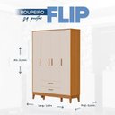 Ver imagem 3 de Quarto Completo com Roupeiro 4 Portas Flip Bege/Areia Fosco/Savana