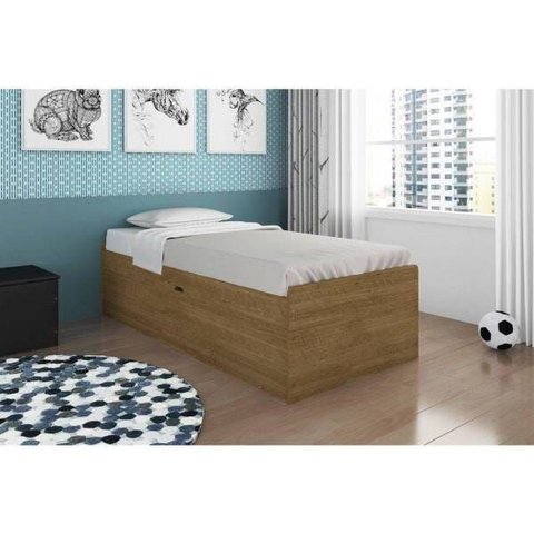 Cama Baú Camila Solteiro Framar Malbec