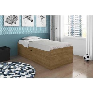 Cama Baú Camila Solteiro Framar Malbec